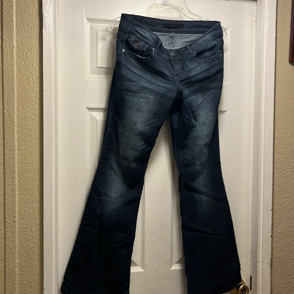 Dark blue flared leg jeans, juniors 11
